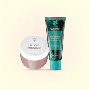 Skin Cafe All-Day Moisturizer 50g with Rajkonna Acne Facial Wash 100ml Combo